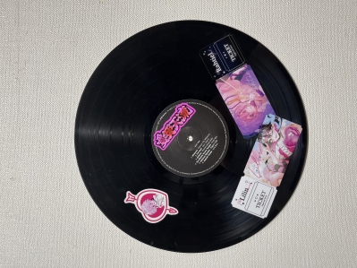 【ステッカー展】レコード・ピンク